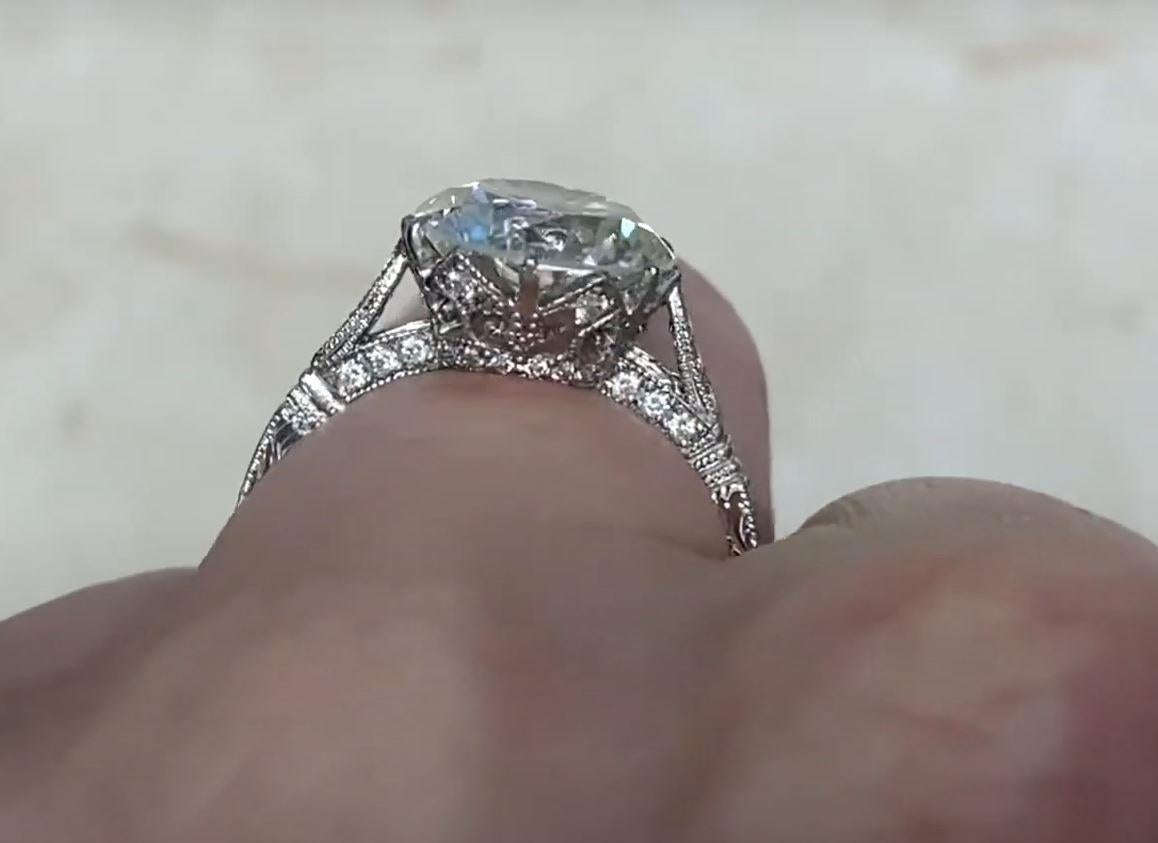 Women's 3.14ct Diamond Engagement Ring, VS1 Clarity, Platinum, Solitaire For Sale