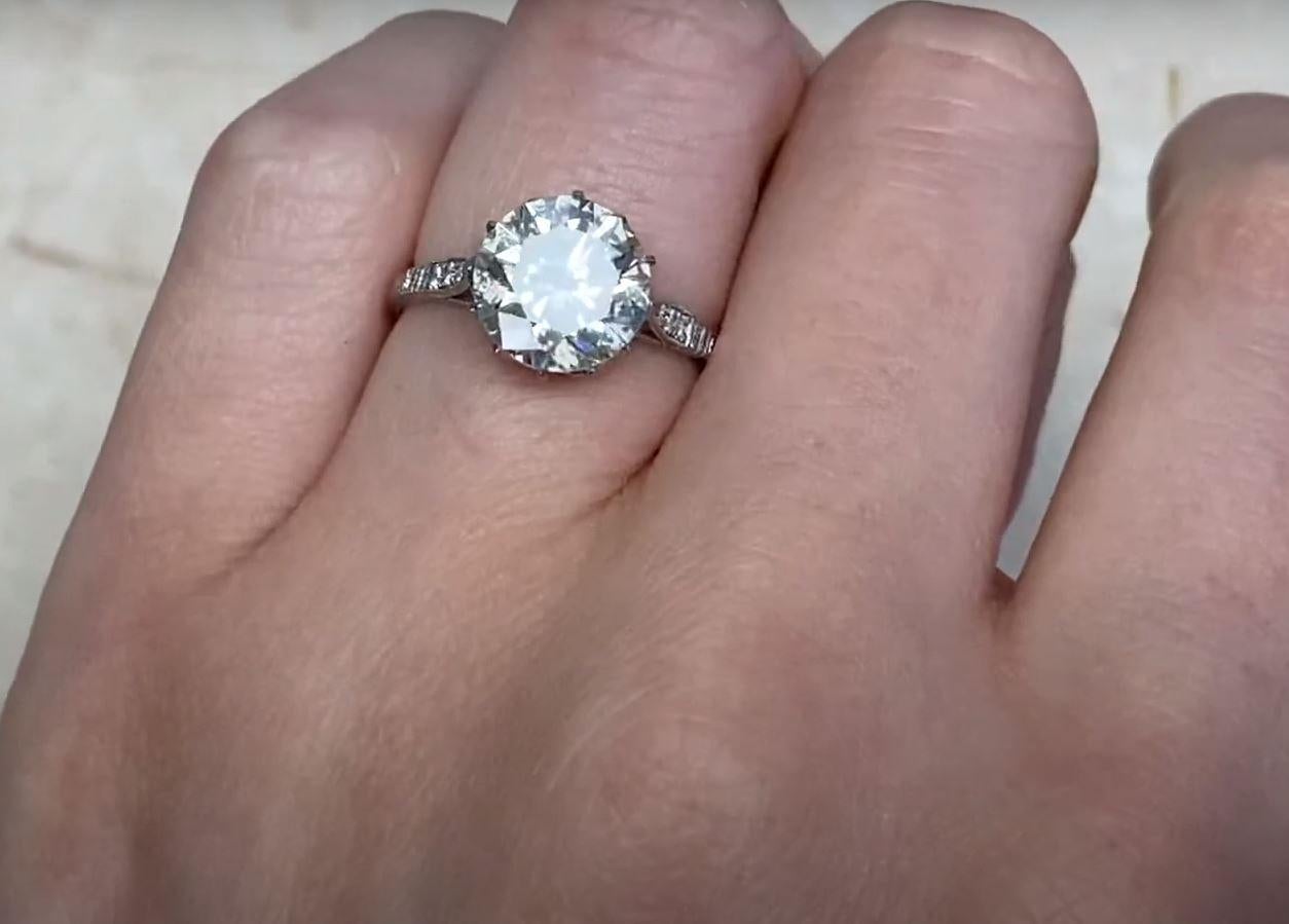 3.14ct Diamond Engagement Ring, VS1 Clarity, Platinum, Solitaire For Sale 1