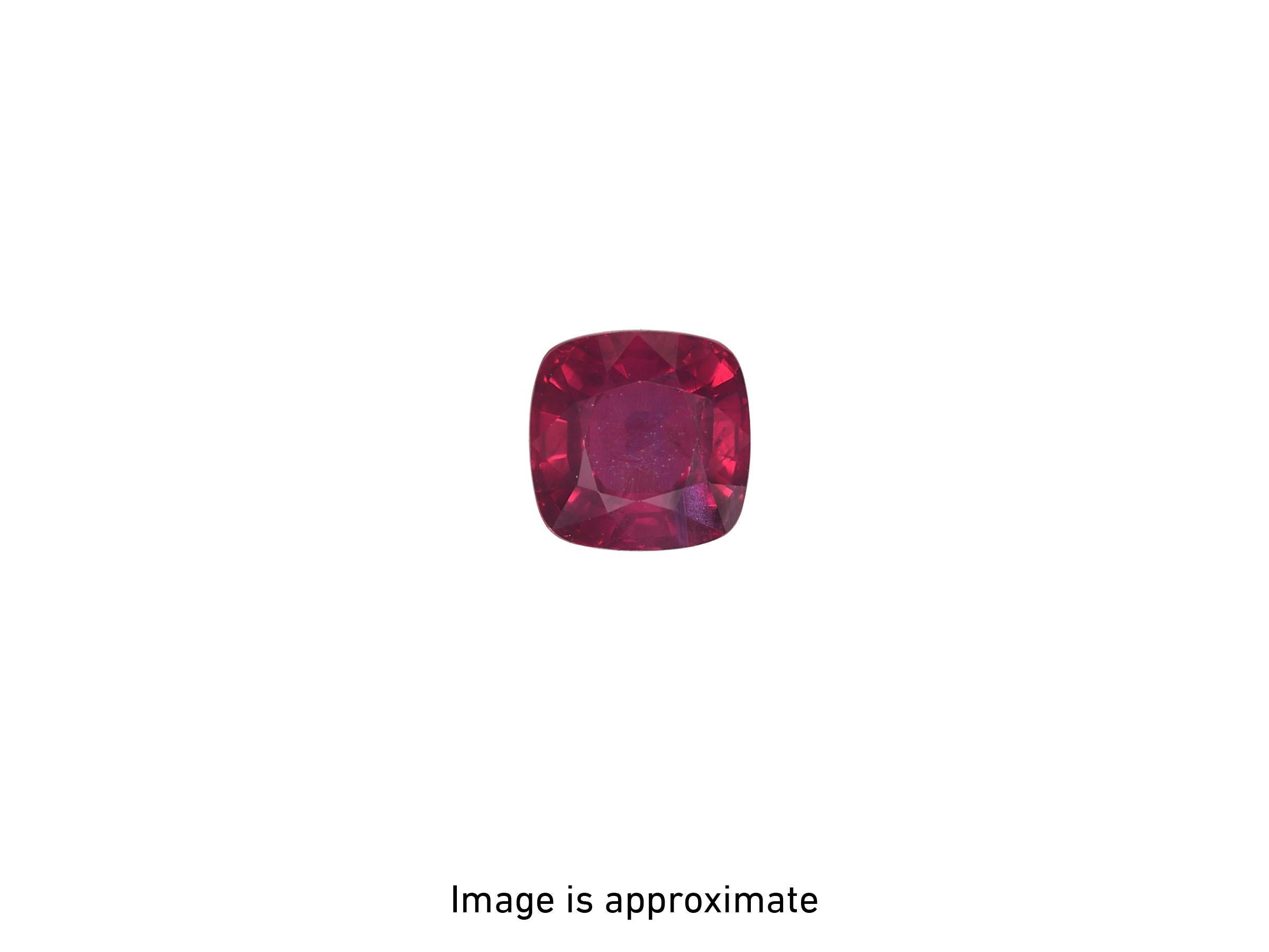 3.14ct untreated cushion Mozambique Ruby ring. GIA certified. In Excellent Condition For Sale In Los Angeles, CA