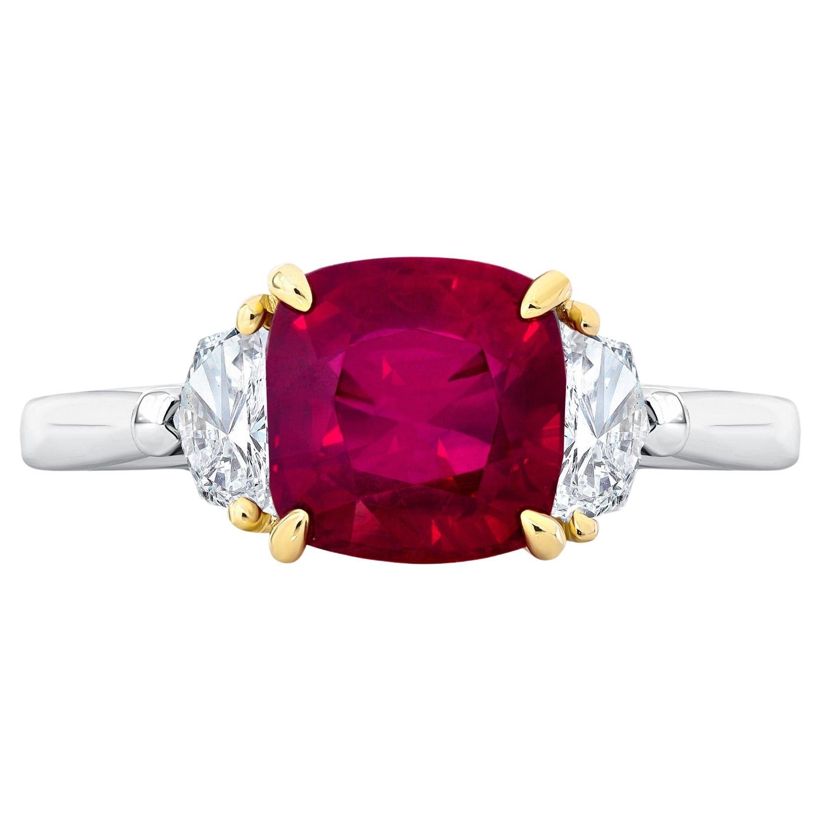 3.14ct untreated Mozambique Ruby ring. GIA certified.