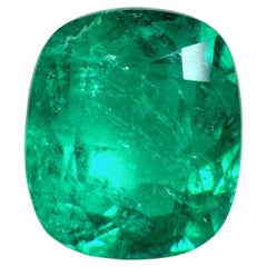 3.15 Carat Certified Vivid Bluish Green Colombian Emerald - Elongated Cushion