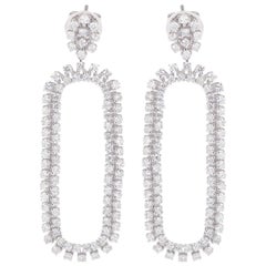 Pendientes de oro blanco de 18 quilates con diamantes de doble cara de 3,15 quilates