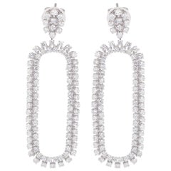 3.15 Carat Double Sided Diamond 18 Karat White Gold Earrings