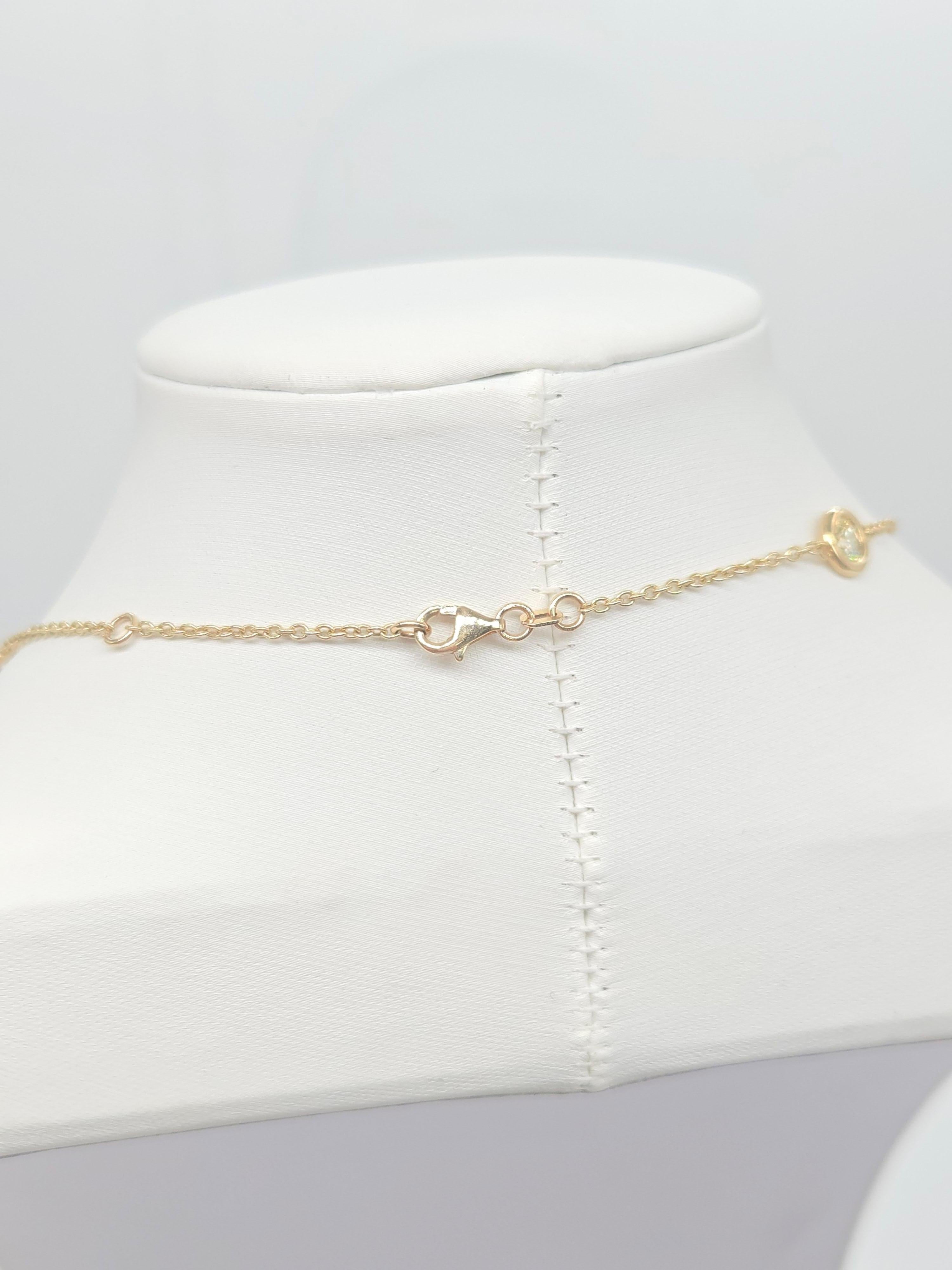 De las mujeres Collar de diamantes naturales de 3,15 quilates en oro amarillo de 14 quilates 16'' en venta