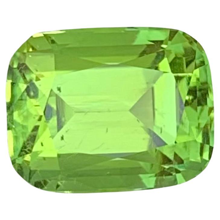 3.15 Carat Natural Loose Green Tourmaline Cushion Shape Gem For Jewellery