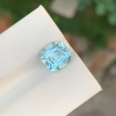3.15 Carat Natural Loose Aquamarine Cushion Shape Gemstone (Aigue-marine libre en forme de coussin)