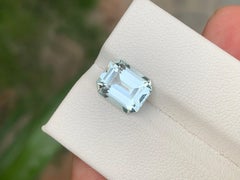3.15 Carat Natural Loose Aquamarine Emerald Shape Gemstone (Aigue-marine en vrac en forme d'émeraude)