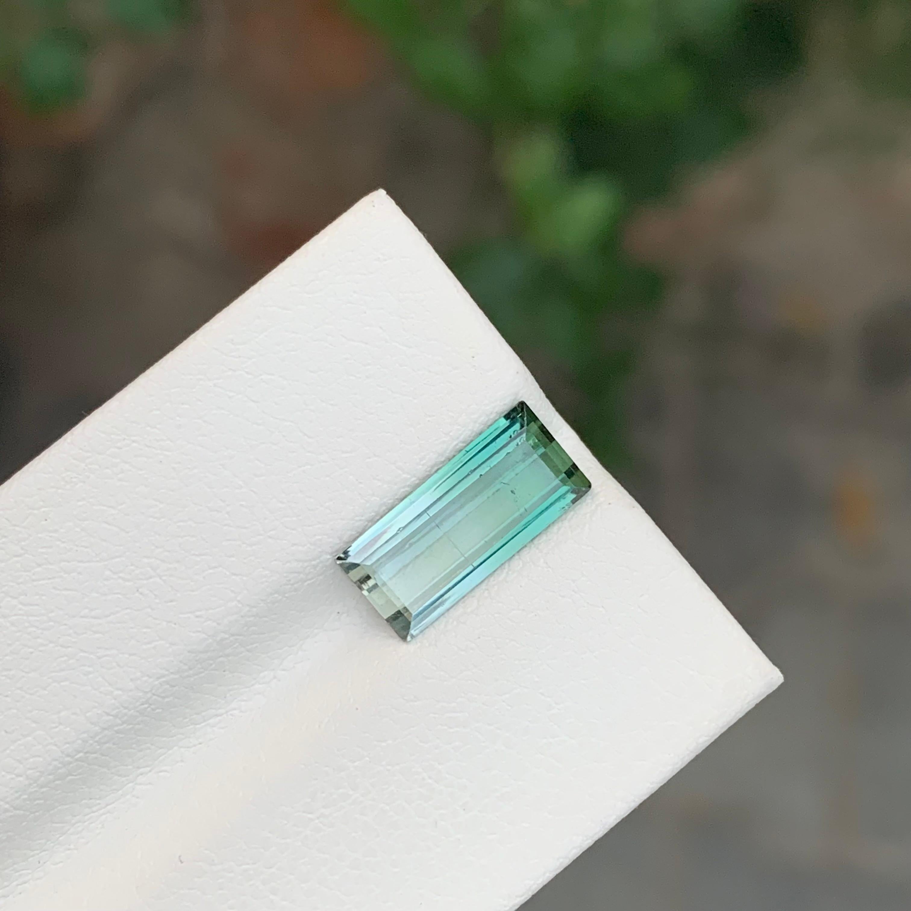 Women's or Men's 3.15 Carat Natural Loose Bi Colour Tourmaline Baguette Shape Gemstone For Sale