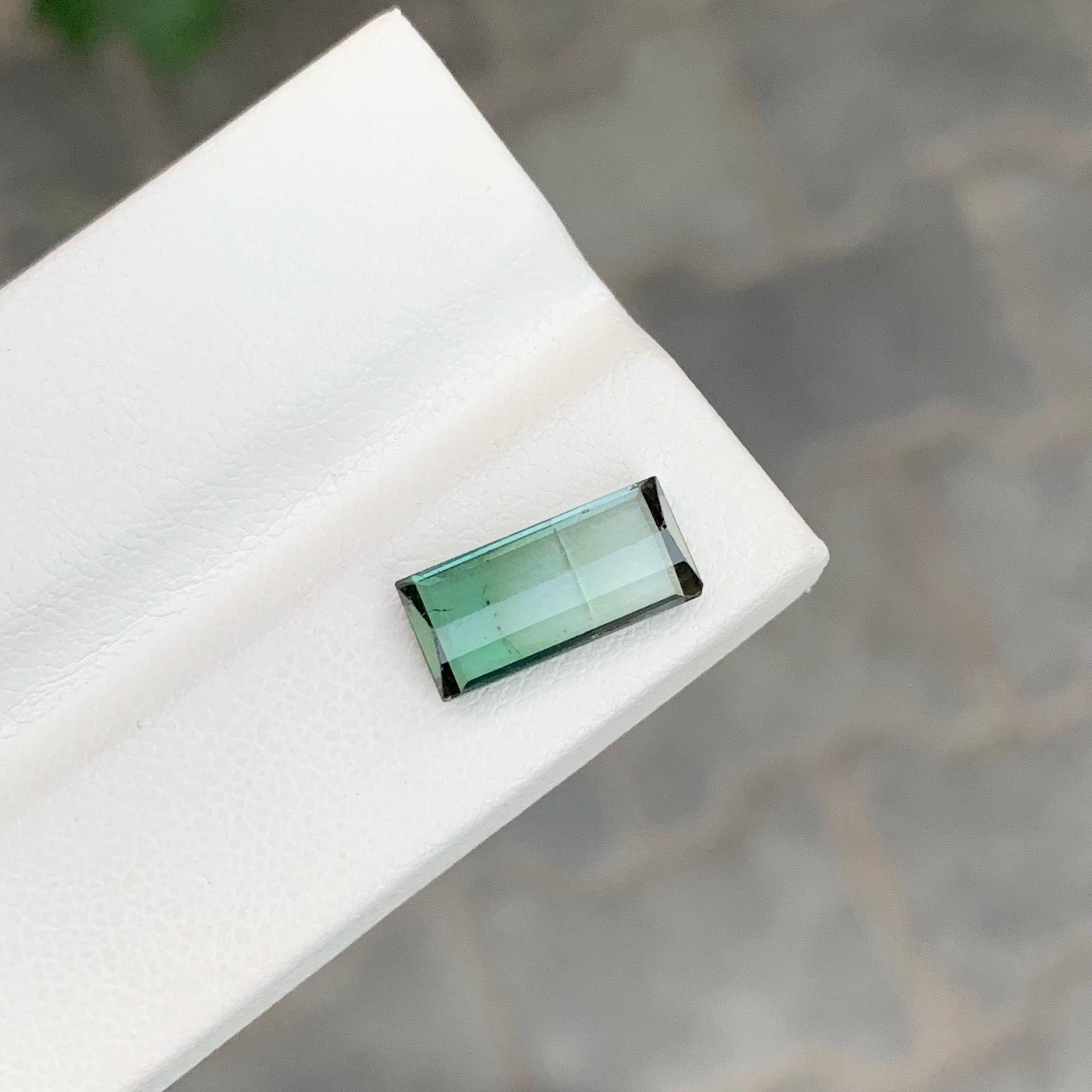 3.15 Carat Natural Loose Bi Colour Tourmaline Baguette Shape Gemstone For Sale 2