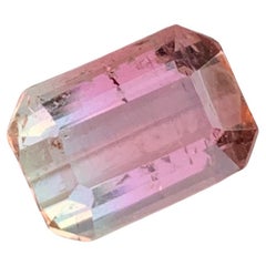 3.15 Quilates Turmalina Natural Suelta Bicolor Forma Esmeralda Gema Para Joyería