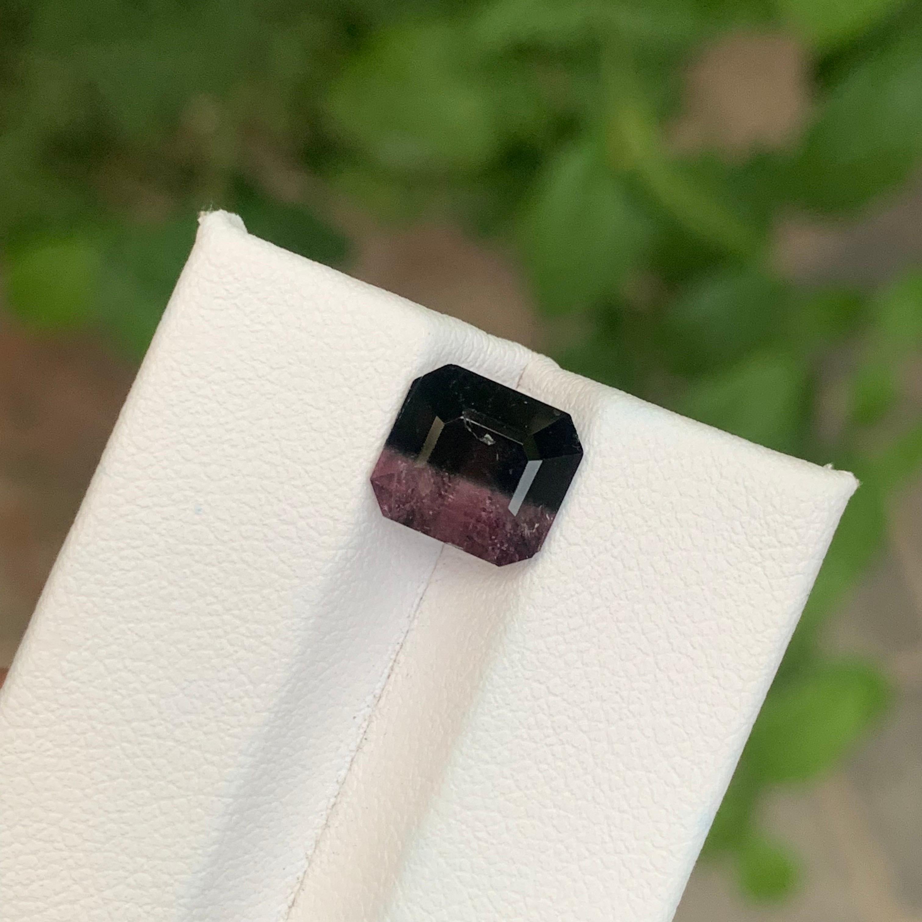 3.15 Karat natürlicher loser zweifarbiger Turmalin in Achteckform Edelstein im Angebot 5