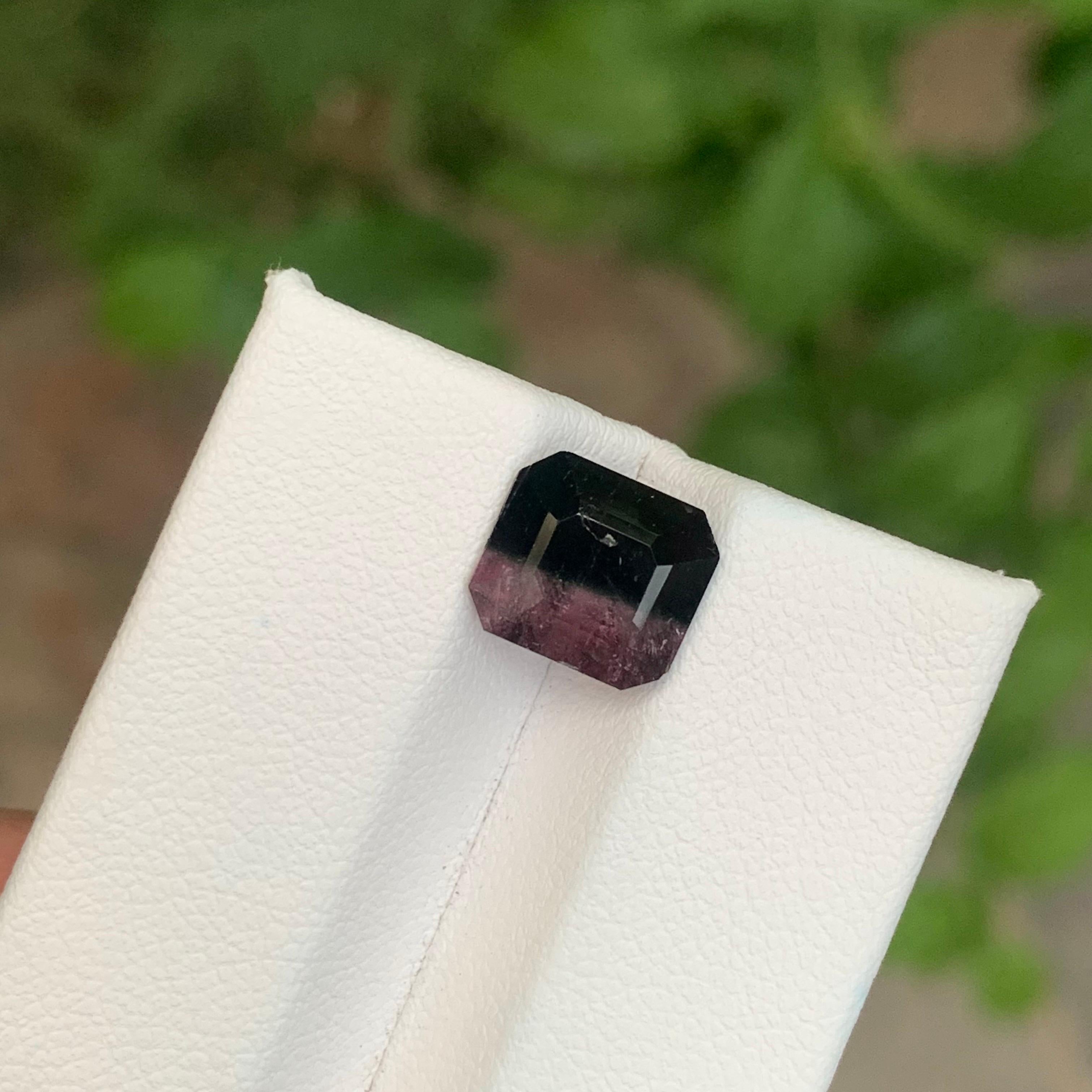 3.15 Karat natürlicher loser zweifarbiger Turmalin in Achteckform Edelstein im Angebot 3