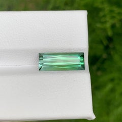 3.15 Carat Natural Loose Bicolor Tourmaline Stone Baguette Cut Afghan Gemstone