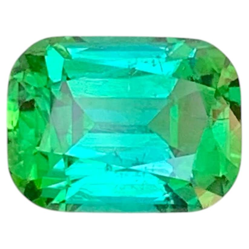 3.15 Carat Natural Loose Bluish Green Tourmaline Cushion Cut Afghan Gemstone (pierre précieuse afghane)