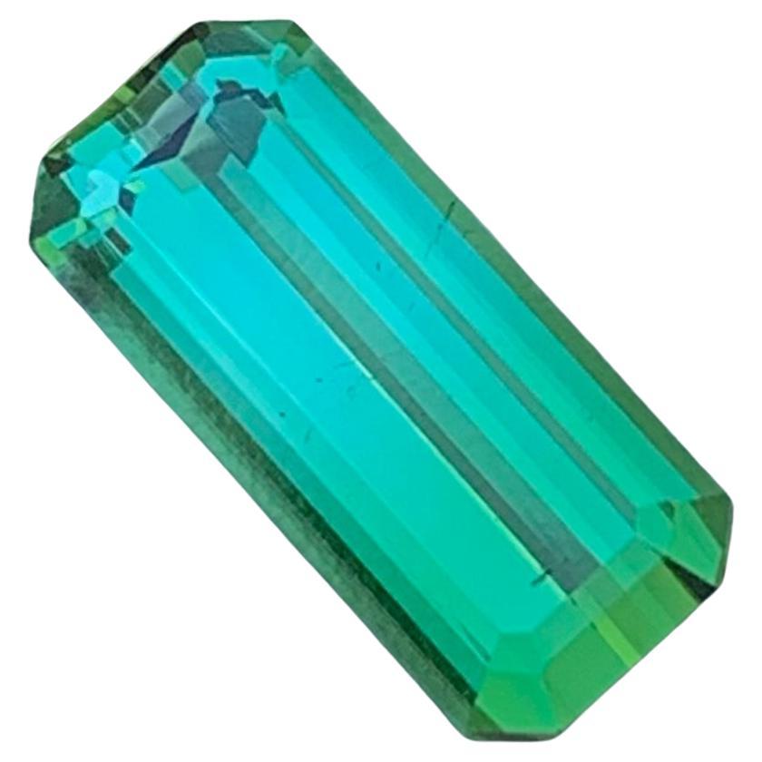 3.15 Carat Natural Loose Bright Green Tourmaline Emerald Shape Gem For Jewellery For Sale