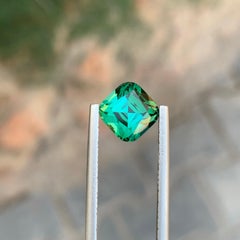 3.15 Karat Natürlicher loser grüner blauer Turmalin Cushion Shape Edelstein