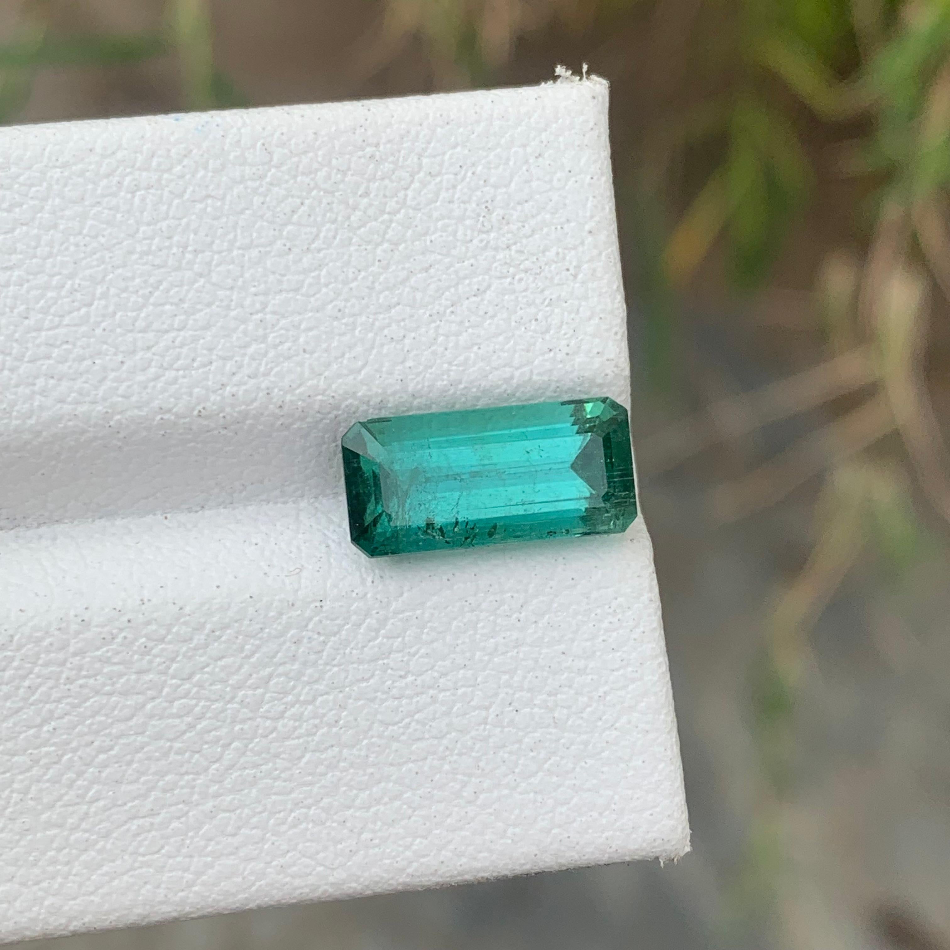 Arts and Crafts 3.15 Carat Natural Loose Lagoon Tourmaline Included Clarity From Afghanistan For Sale