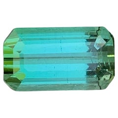 3,15 carati di tormalina blu verde naturale sfusa a forma di smeraldo per gioielli