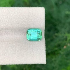 3.15 Carat Natural Loose Mint Green Tourmaline Stone Cushion Cut Afghan Gemstone