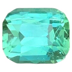 3.15 Carat Natural Loose Mint Green Tourmaline Stone Cushion Cut Afghan Gemstone
