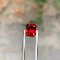3.15 Carat Natural Loose Rhodolite Garnet Emerald Shape Gemstone