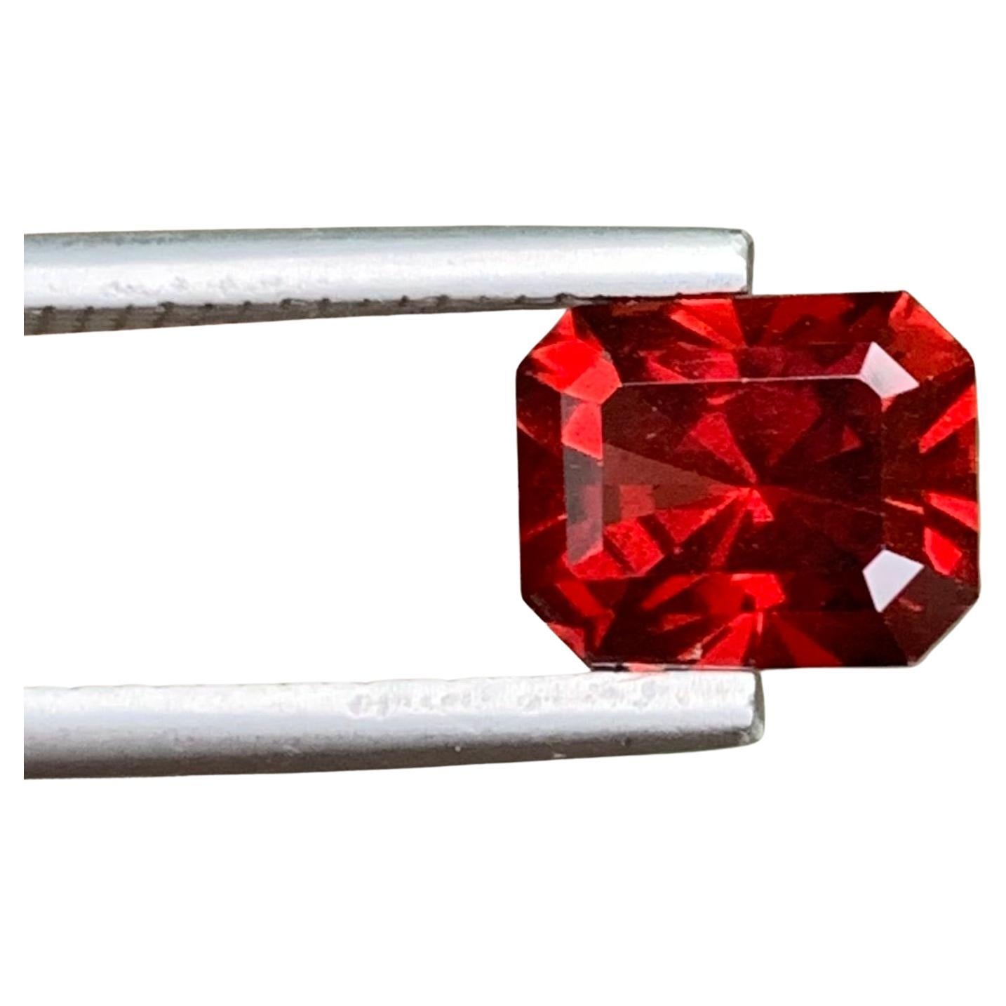 3.15 Carat Natural Loose Rhodolite Garnet Emerald Shape Gemstone
