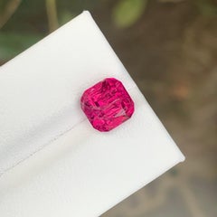3.15 Carat Natural Loose Rubellite Tourmaline Square Shape Gemstone