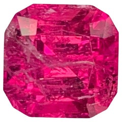 3.15 Carat Natural Loose Rubellite Tourmaline Square Shape Gemstone