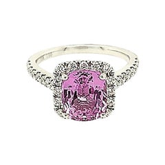 3.15 Carat Pink Sapphire and Diamond Cocktail Ring
