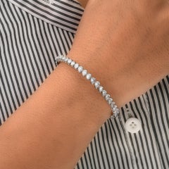 3.15 Carat SI/H Pear Shape Diamond Bracelet Solid 14 Karat White Gold Jewelry