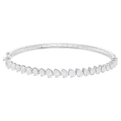 Bracelet en or blanc 18 carats avec diamants en forme de poire de 3,15 carats SI/H