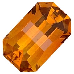 Used 3.15 Carat Smith Bar Cut Loose Madeira Citrine Gem For Jewellery Making 