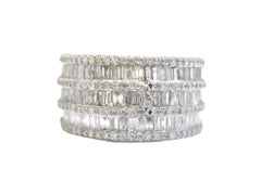 3.15 Carats Baguette Diamond White Gold 14k Ring