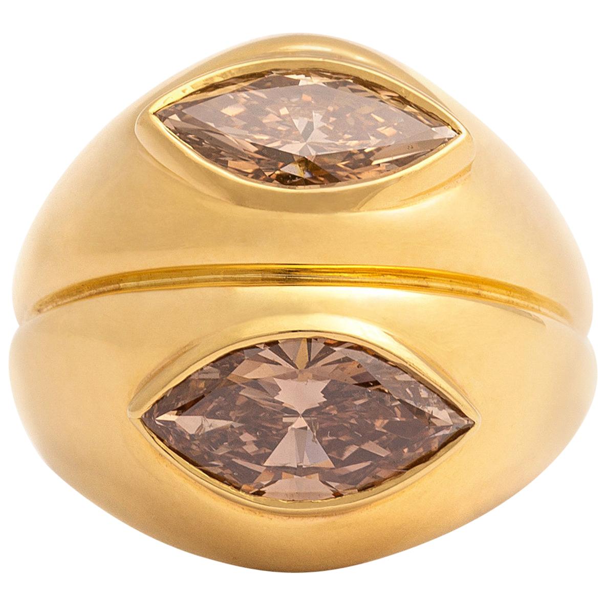 3,15 Karat Diamanten Marquise Gold Ring