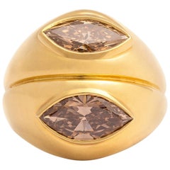 3.15 Carat Diamonds Marquise Gold Ring