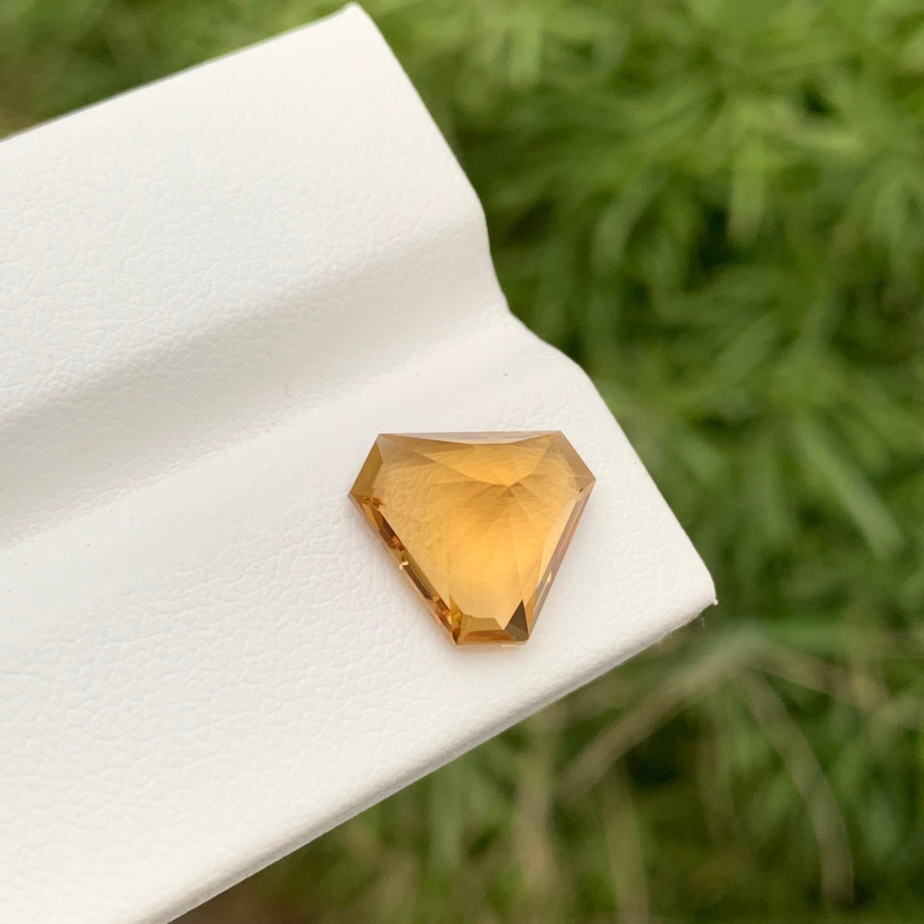 3.15 Carats Natural Loose Trillion Cut Citrine Gem From Earth Mine  For Sale 6