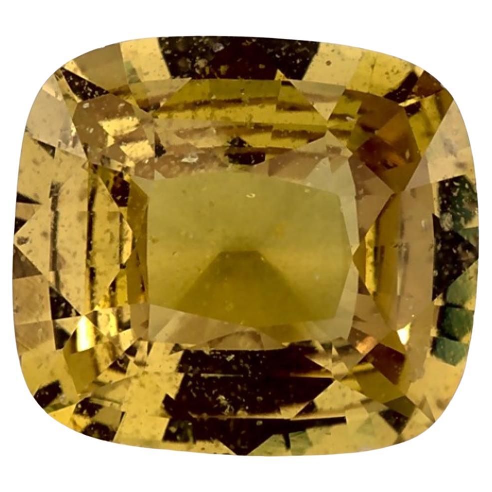 3.15 Ct Yellow Sapphire Cushion Loose Gemstone For Sale