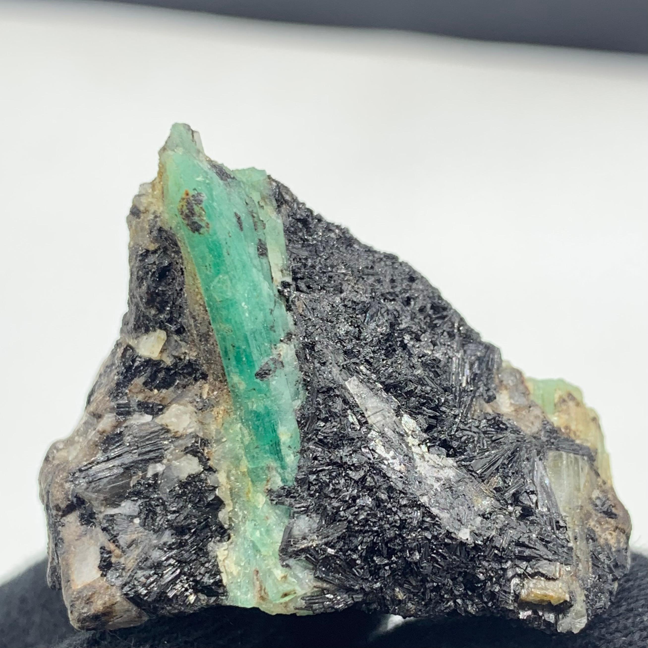 31.50 Gram Gorgeous Emerald Specimen From Chitral, Pakistan 

Weight: 31.50 Gram 
Dimension: 3.1 x 3.9 x 2.5 Cm
Origin: Chitral, Khyber Pukhtunkhuwa Province, Pakistan 

Emerald has the chemical composition Be3Al2(SiO3)6 and is classified as a