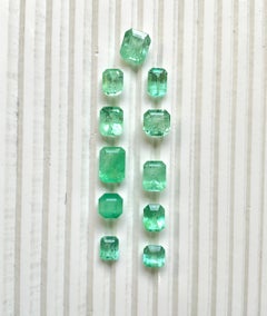 31.59 carats Colombian emerald Octagon cut stone 11 pieces Natural Gemstone