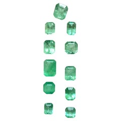31.59 carats Colombian emerald Octagon cut stone 11 pieces Natural Gemstone