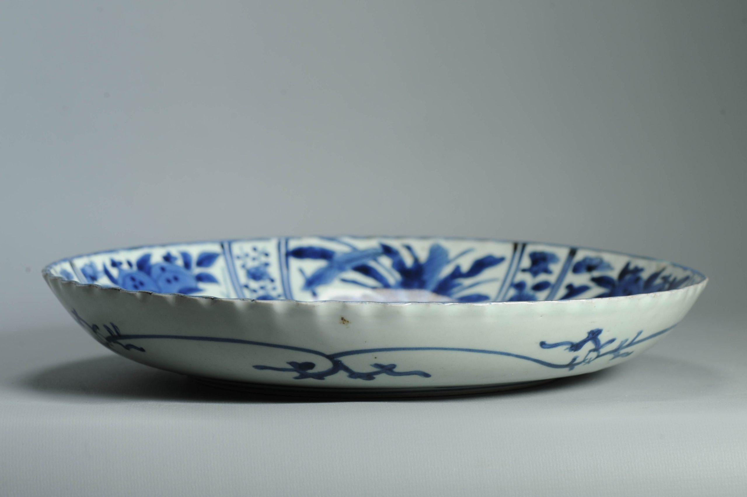 31,5CM Antike Kraak Edo-Periode 1680-1690 Japanische Porzellan Ladegerät Arita im Angebot 6