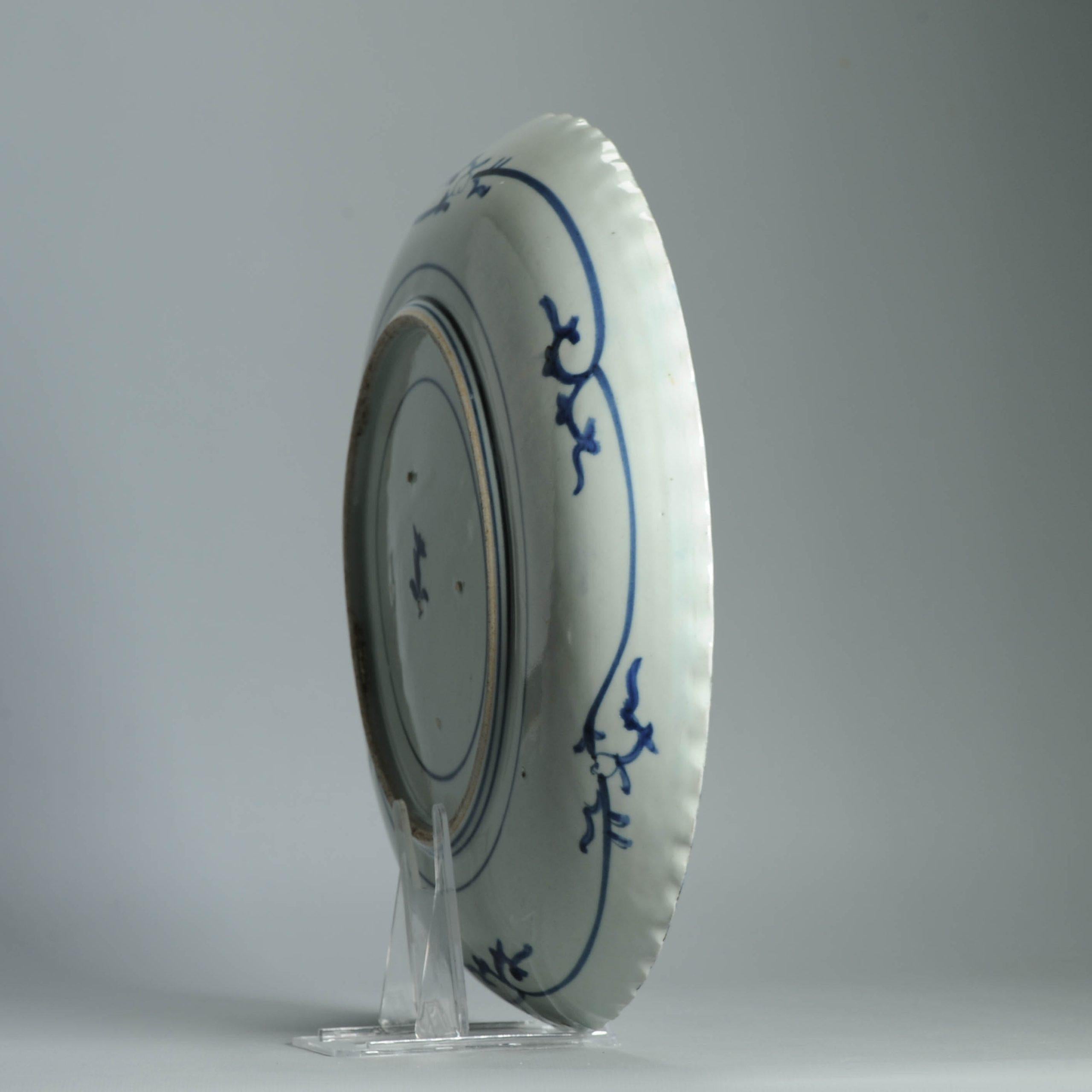 31,5CM Antike Kraak Edo-Periode 1680-1690 Japanische Porzellan Ladegerät Arita im Angebot 9