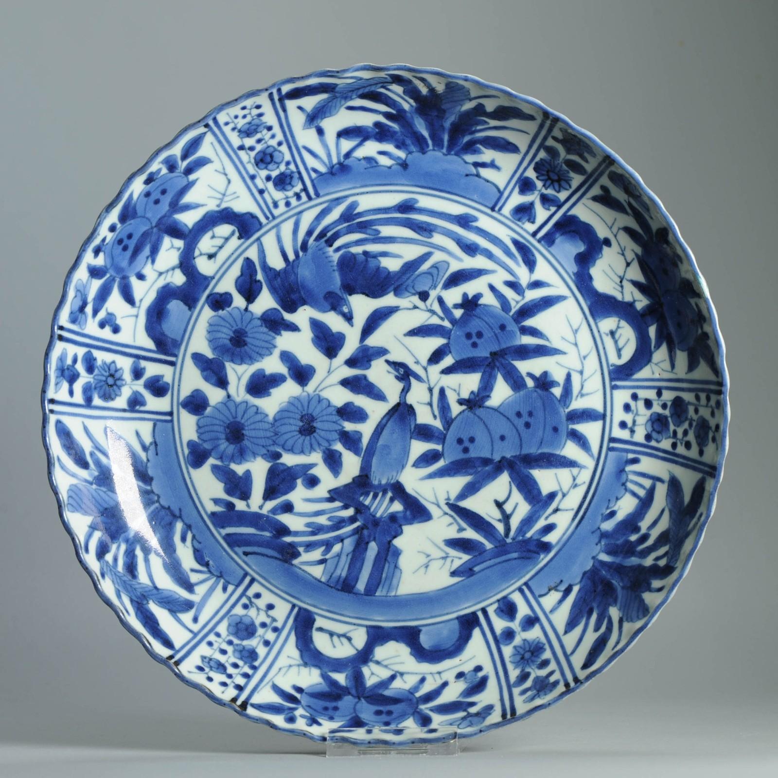 31,5CM Antike Kraak Edo-Periode 1680-1690 Japanische Porzellan Ladegerät Arita im Angebot 10