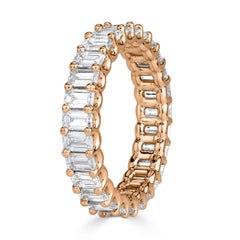 3.15ct Emerald Cut Diamond Eternity Band in 18k Rose Gold