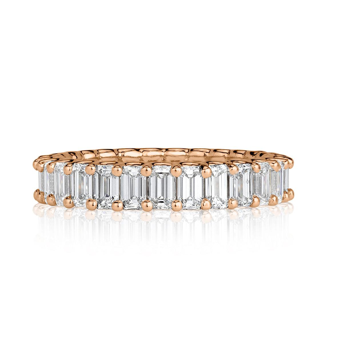 3.15ct Emerald Cut Diamond Eternity Band in 18k Rose Gold