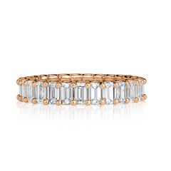 3.15ct Emerald Cut Diamond Eternity Band in 18k Rose Gold