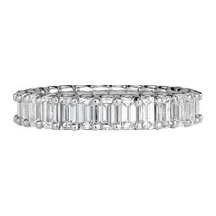 3.15ct Emerald Cut Diamond Eternity Band in 18k White Gold