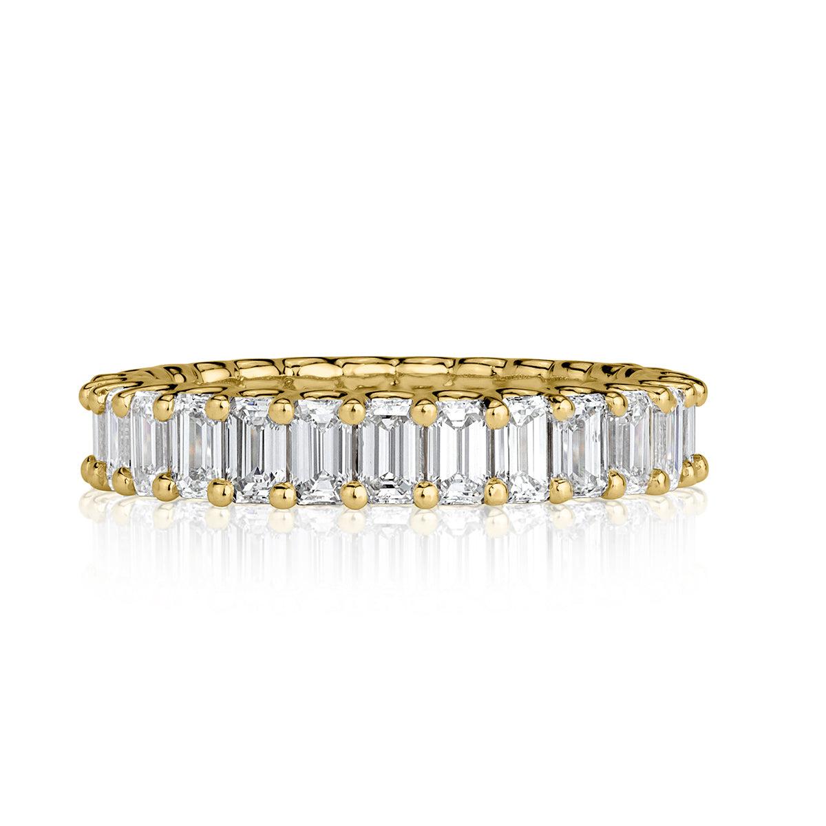 3.15ct Emerald Cut Diamond Eternity Band in 18k Yellow Gold