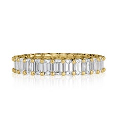 3.15ct Emerald Cut Diamond Eternity Band in 18k Yellow Gold