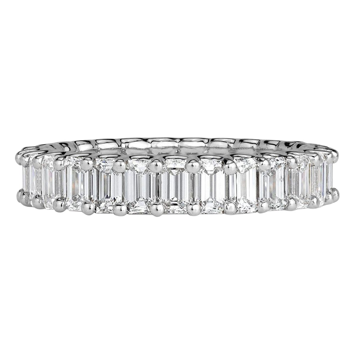 3.15ct Emerald Cut Diamond Eternity Band in Platinum
